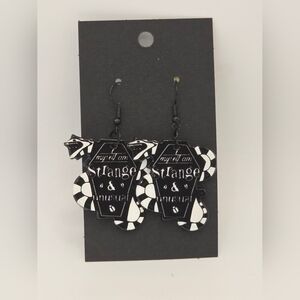 Beetlejuice I Myself Am Strange & Unsusual Hook Earrings HypoAllergenic Handmade